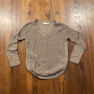 Brown cotton and acrylic blend sweater